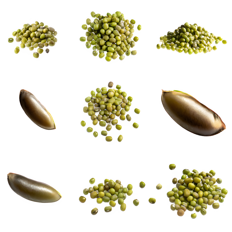 AI generated Mung bean seeds isolated on transparent background png