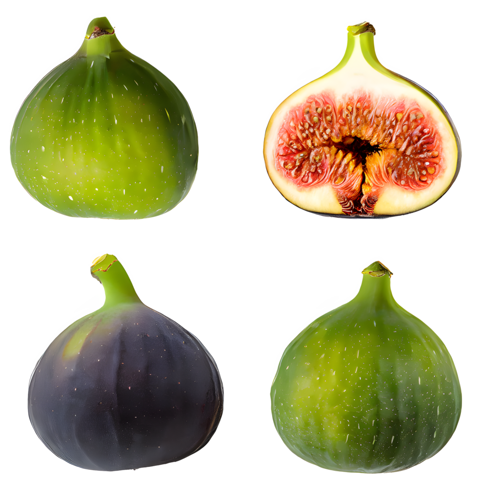 ai generiert frisch verbreitet Feige Ficus Carica isoliert auf transparent Hintergrund png