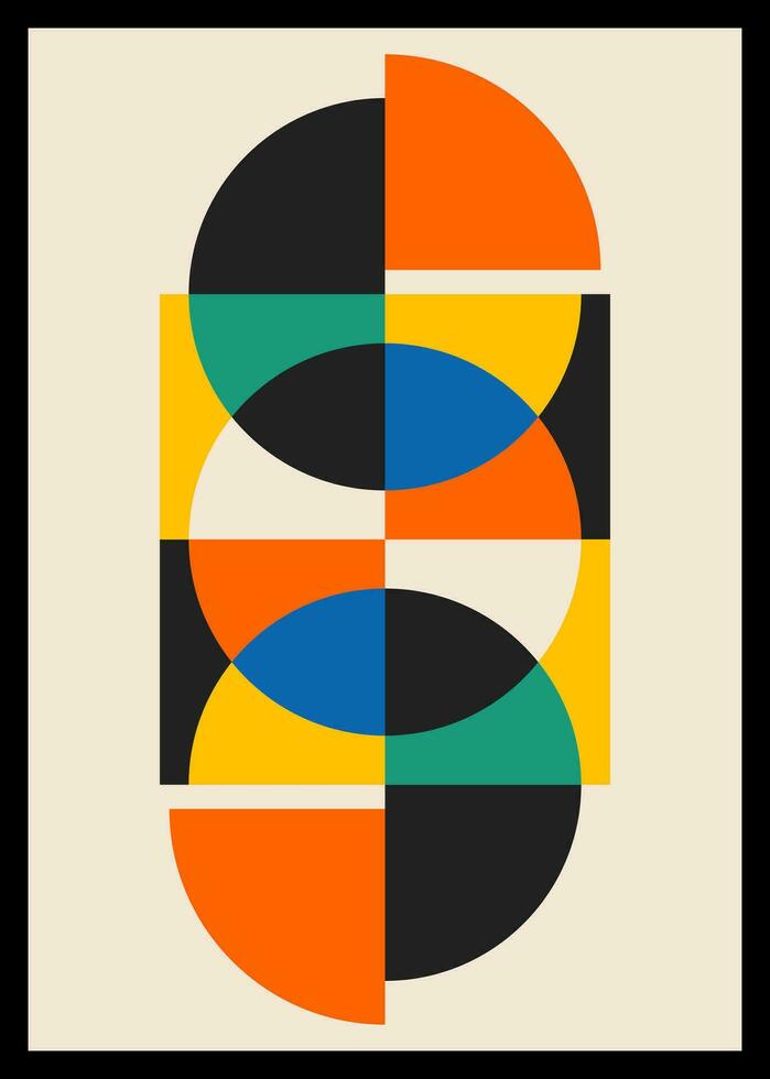 Minimal retro geometric design posters. Contemporary art wall decoration. Geometric shapes poster cover background. vector