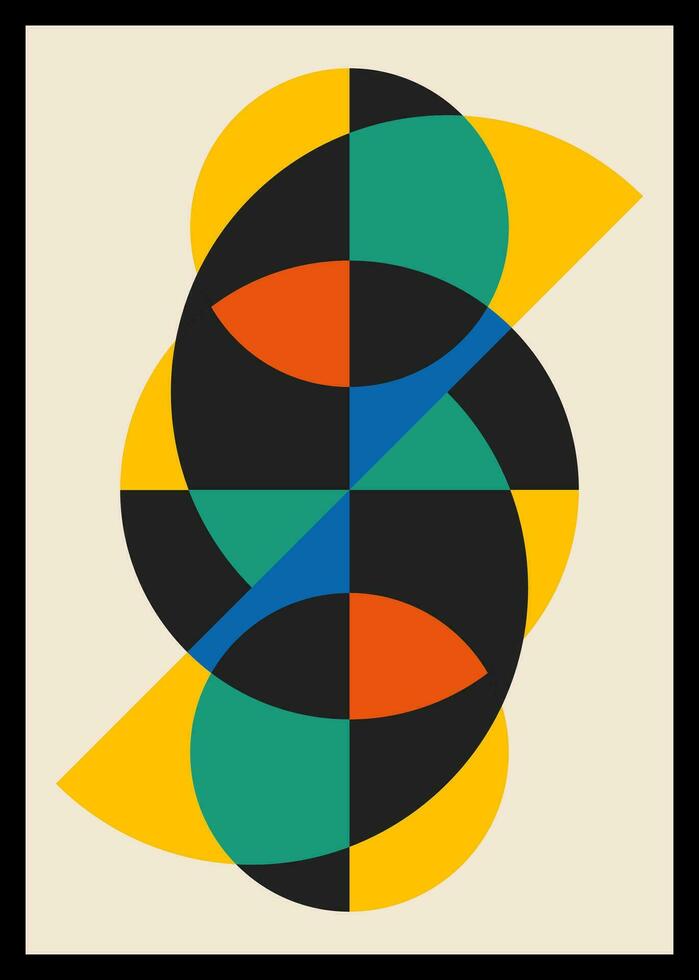 Minimal retro geometric design posters. Contemporary art wall decoration. Geometric shapes poster cover background. vector