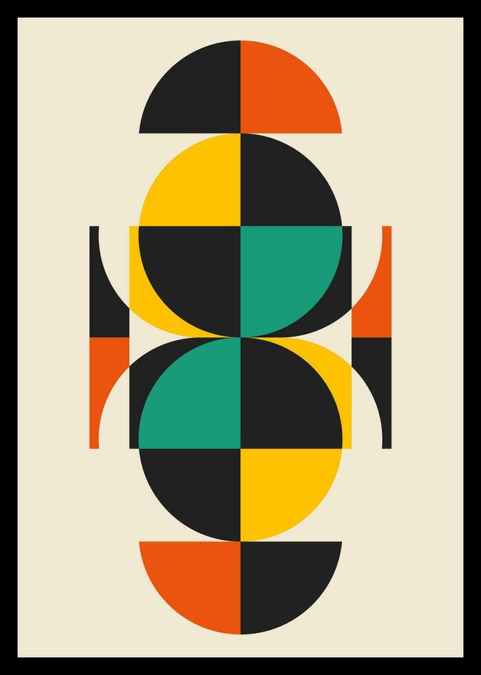 Minimal retro geometric design posters. Contemporary art wall decoration. Geometric shapes poster cover background. vector
