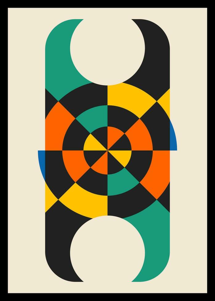 Minimal retro geometric design posters. Contemporary art wall decoration. Geometric shapes poster cover background. vector