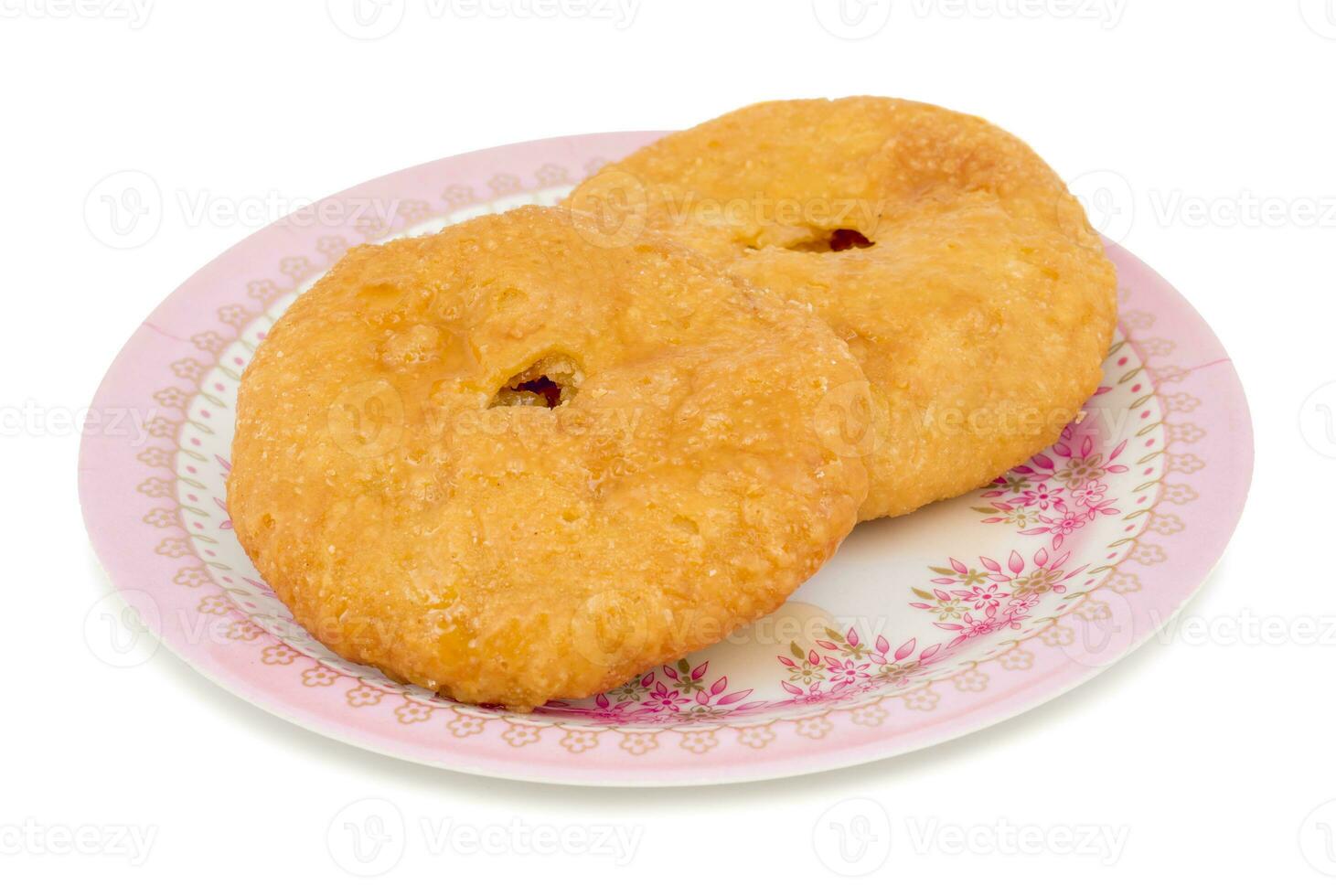 Indian Traditional Sweet Kachori on White Background photo