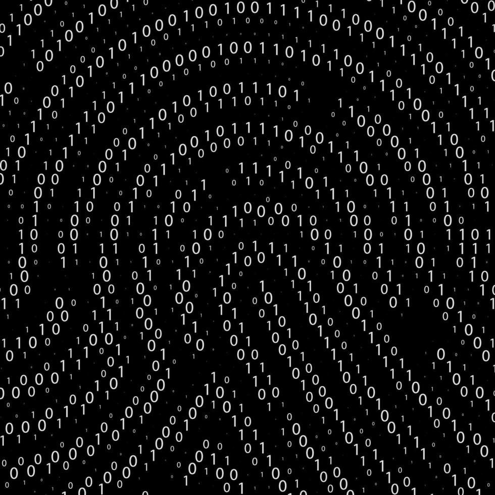 Binary code by fingerprint shape. Cyber security technology. Digital verification information. Vector illustration