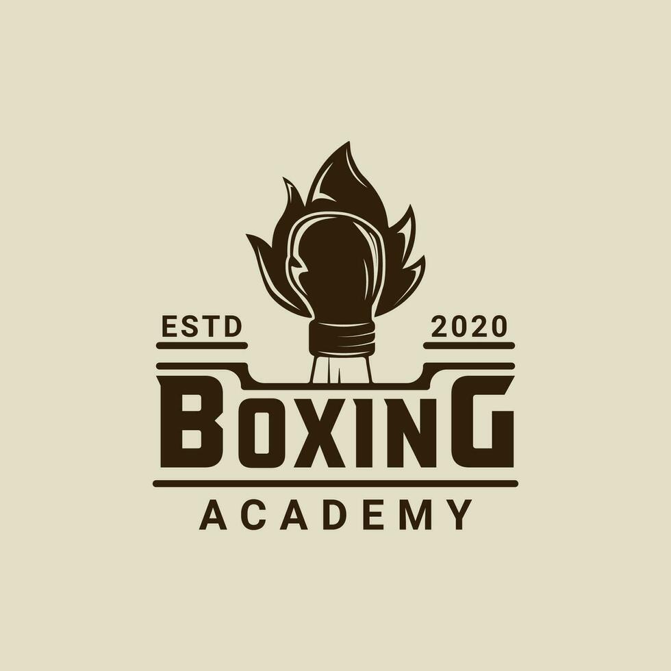 boxeo logo vector Clásico ilustración modelo icono gráfico diseño. luchando deporte firmar o símbolo para academia o club o para competencia o camisa impresión con retro tipografía concepto