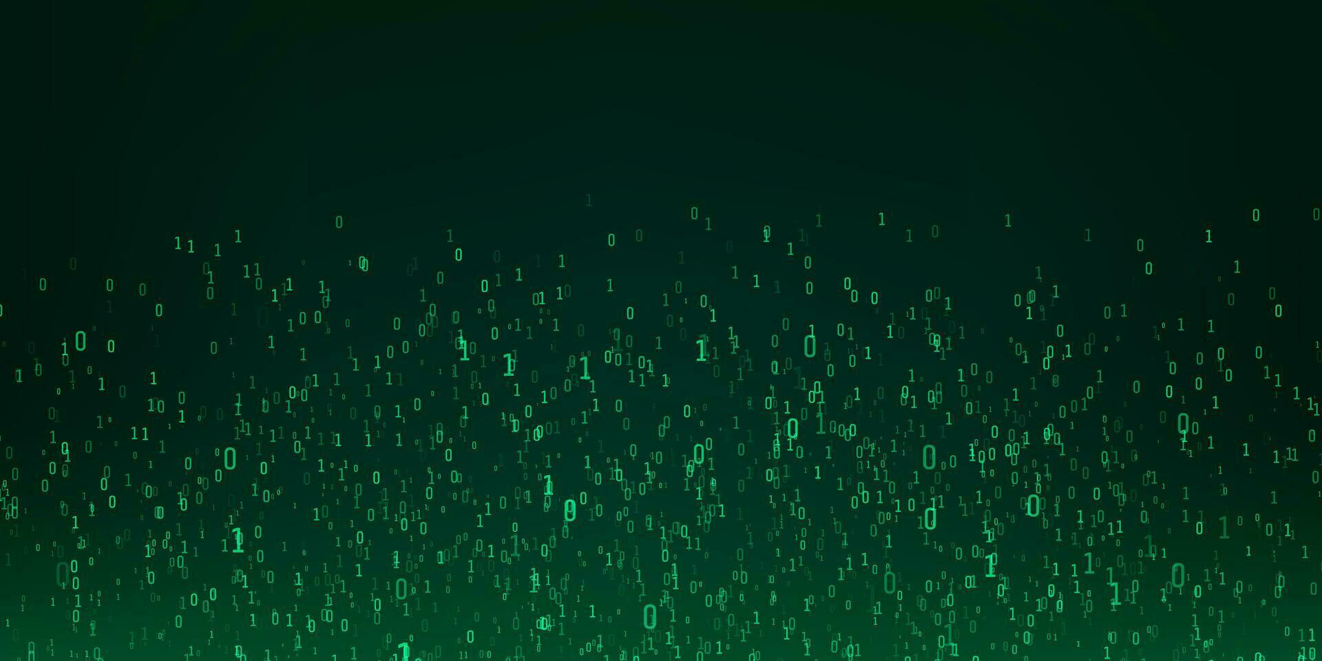 Binary code background. Digital data stream in green colors. Matrix. Vector illustration