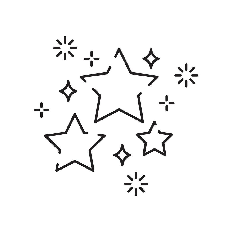 Christmas star line icon or logo style. High quality sign and symbol on a white background. Happy New Year vector outline pictogram for infographic.