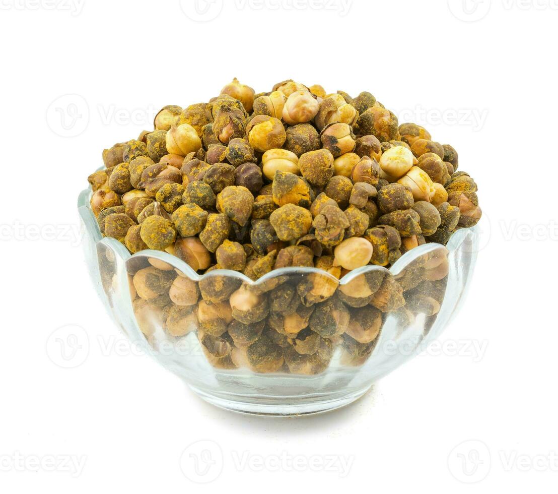 Roasted Chickpea or Gram on White Background photo