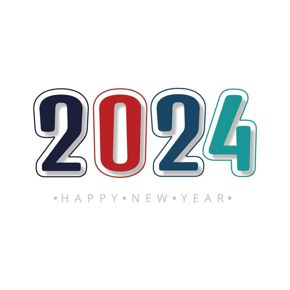 Celebration 2024 colorful happy new year background vector