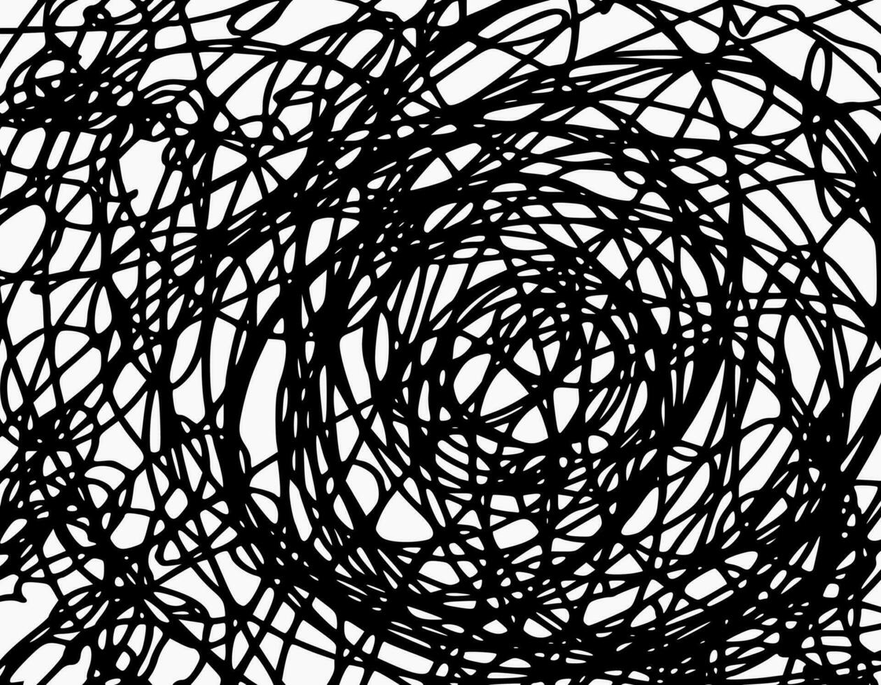 Abstract background with tangled wires texture. Editable thick strokes. vector