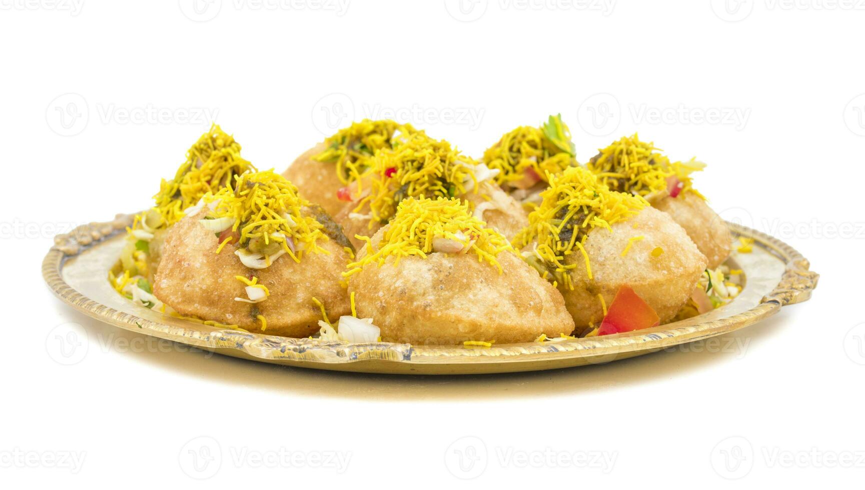 Indian Spicy Chaat Item Sev Puri photo