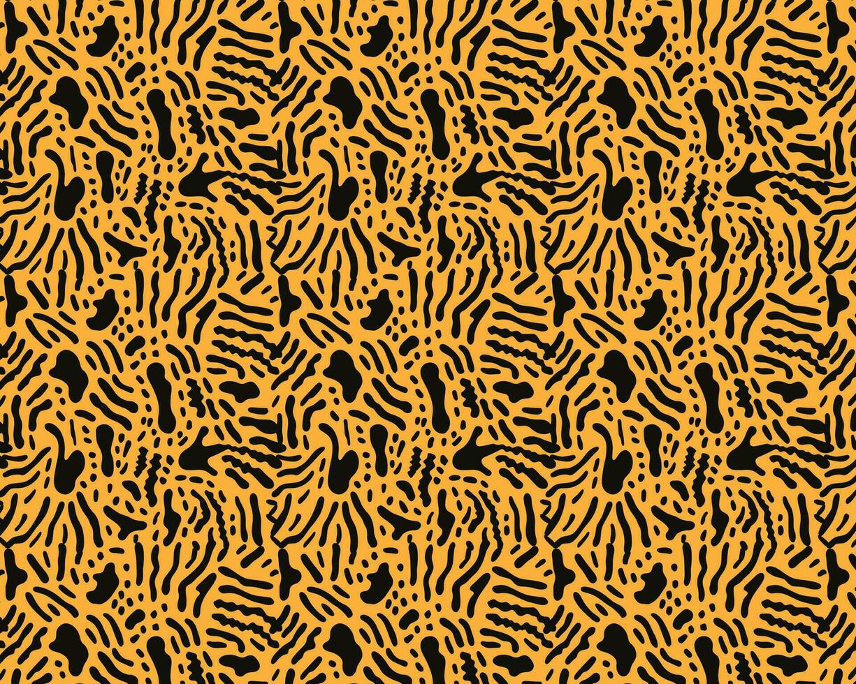 Abstract Coral Pattern in Orange and Black on Textured Background vector
