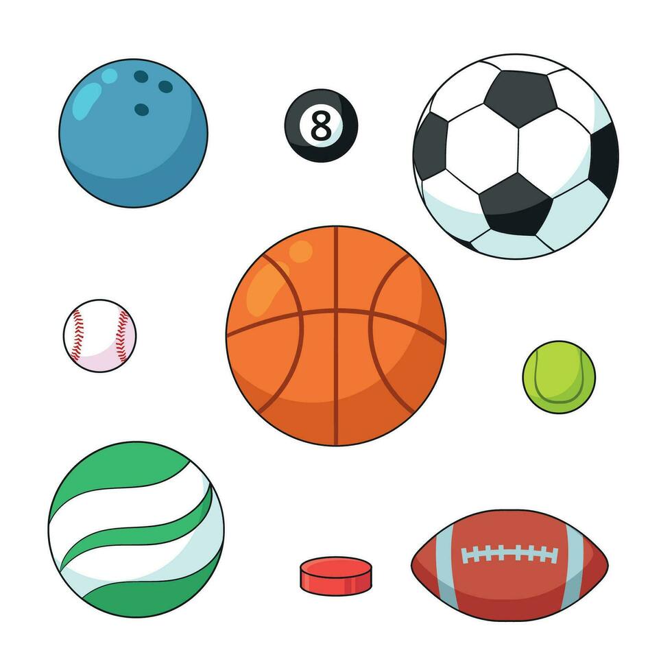 balls from various sports vector