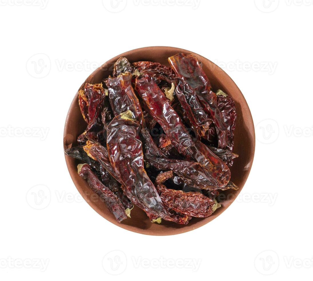 Dried Red Chili Peppers isolated on White Background photo