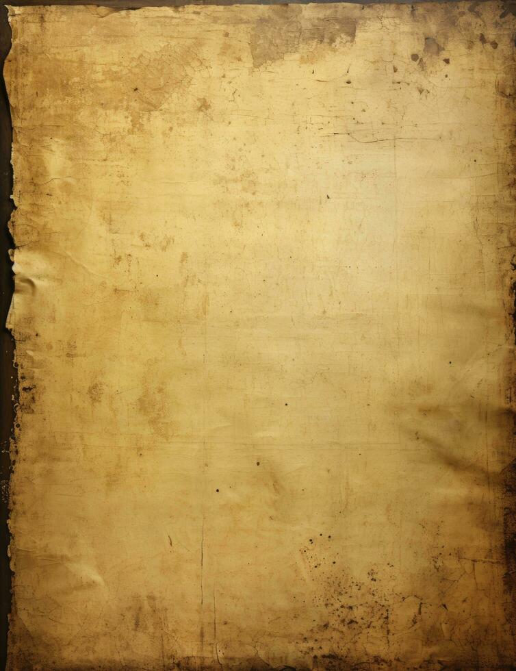 AI generated Sheet of vintage yellowed paper. AI Generated photo