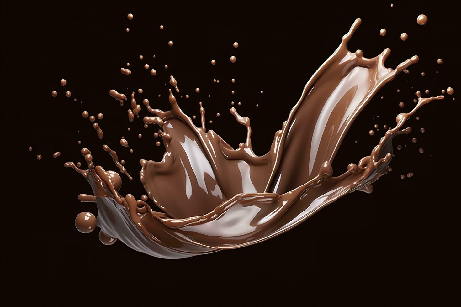 AI generated splash of chocolate or Cocoa. Generative AI photo