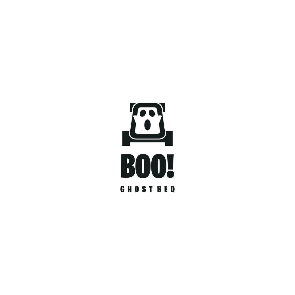 Bed ghost logo illustration concept vector