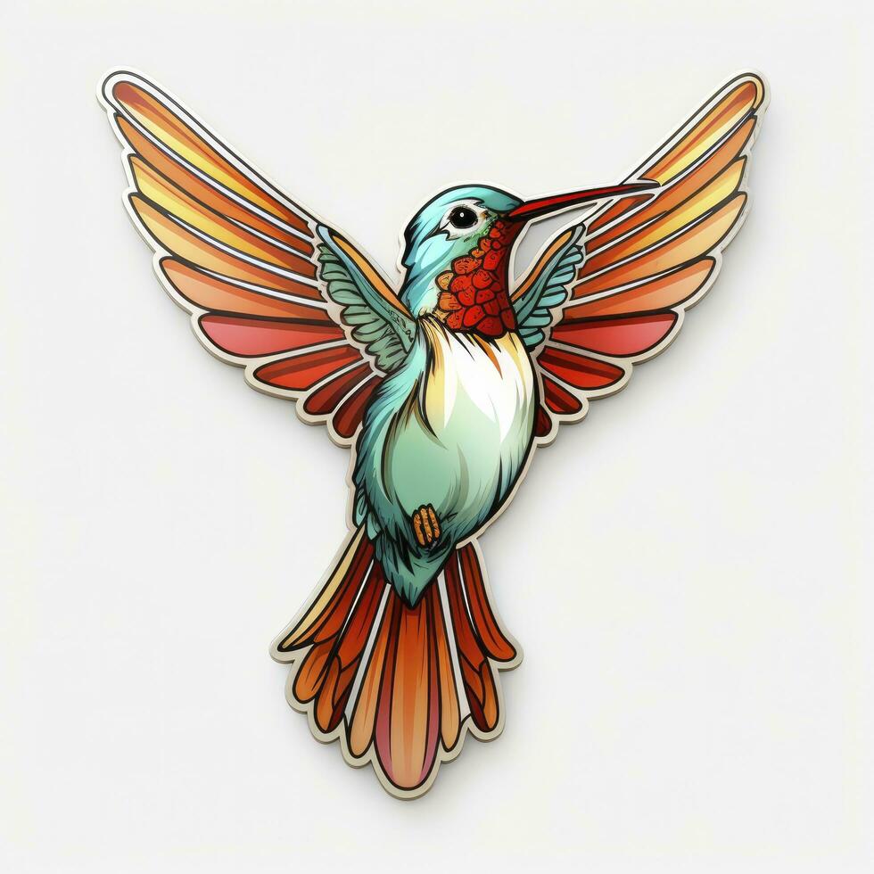 AI generated Hummingbird clipart on white background. AI Generated photo