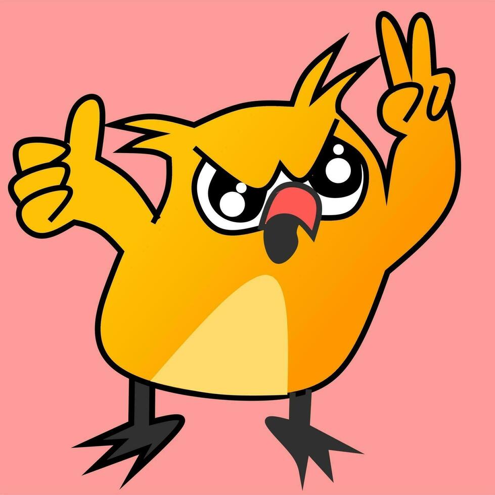 Chicken sympathetic is inside a circle, and has a red neckerchief vector