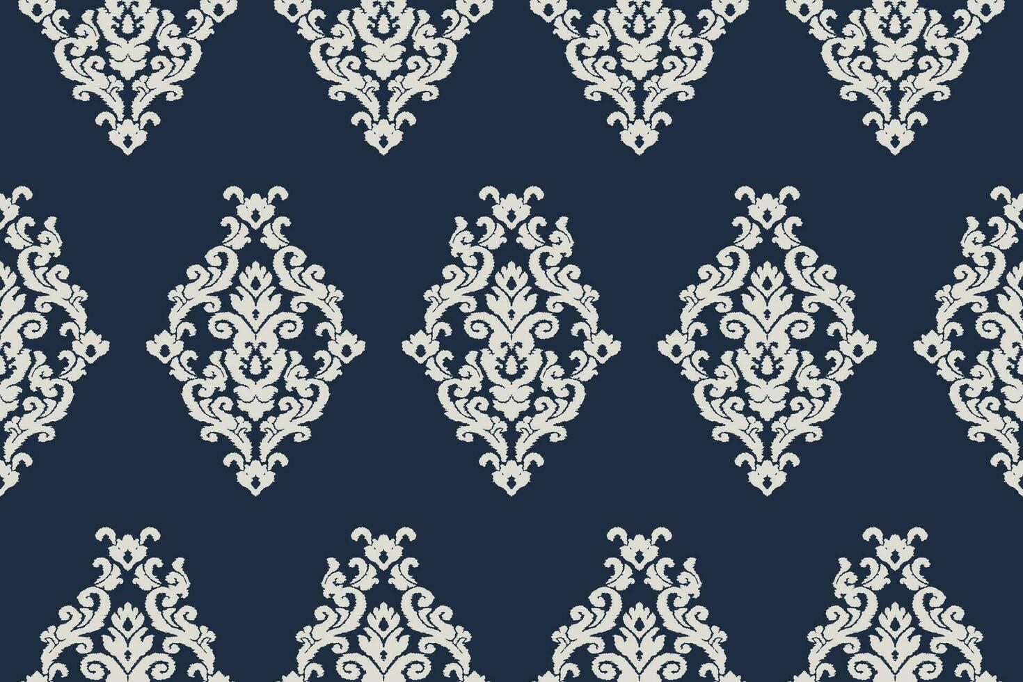 Floral vintage seamless pattern for retro wallpapers. Enchanted Vintage Flowers. Arts and Crafts movement inspired. Design for wrapping paper, wallpaper, fabrics and fashion clothes. Ikat pattern. vector
