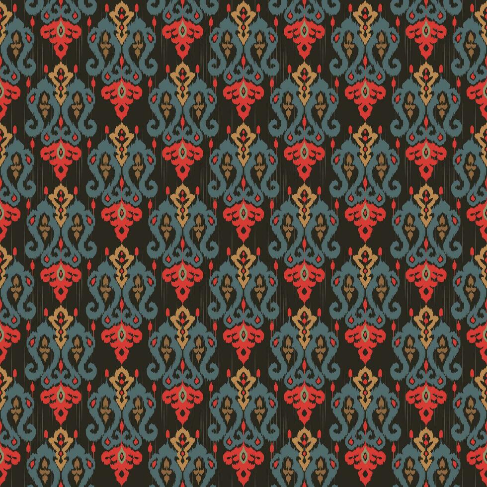 Floral vintage seamless pattern for retro wallpapers. Enchanted Vintage Flowers. Arts and Crafts movement inspired. Design for wrapping paper, wallpaper, fabrics and fashion clothes. Ikat pattern. vector
