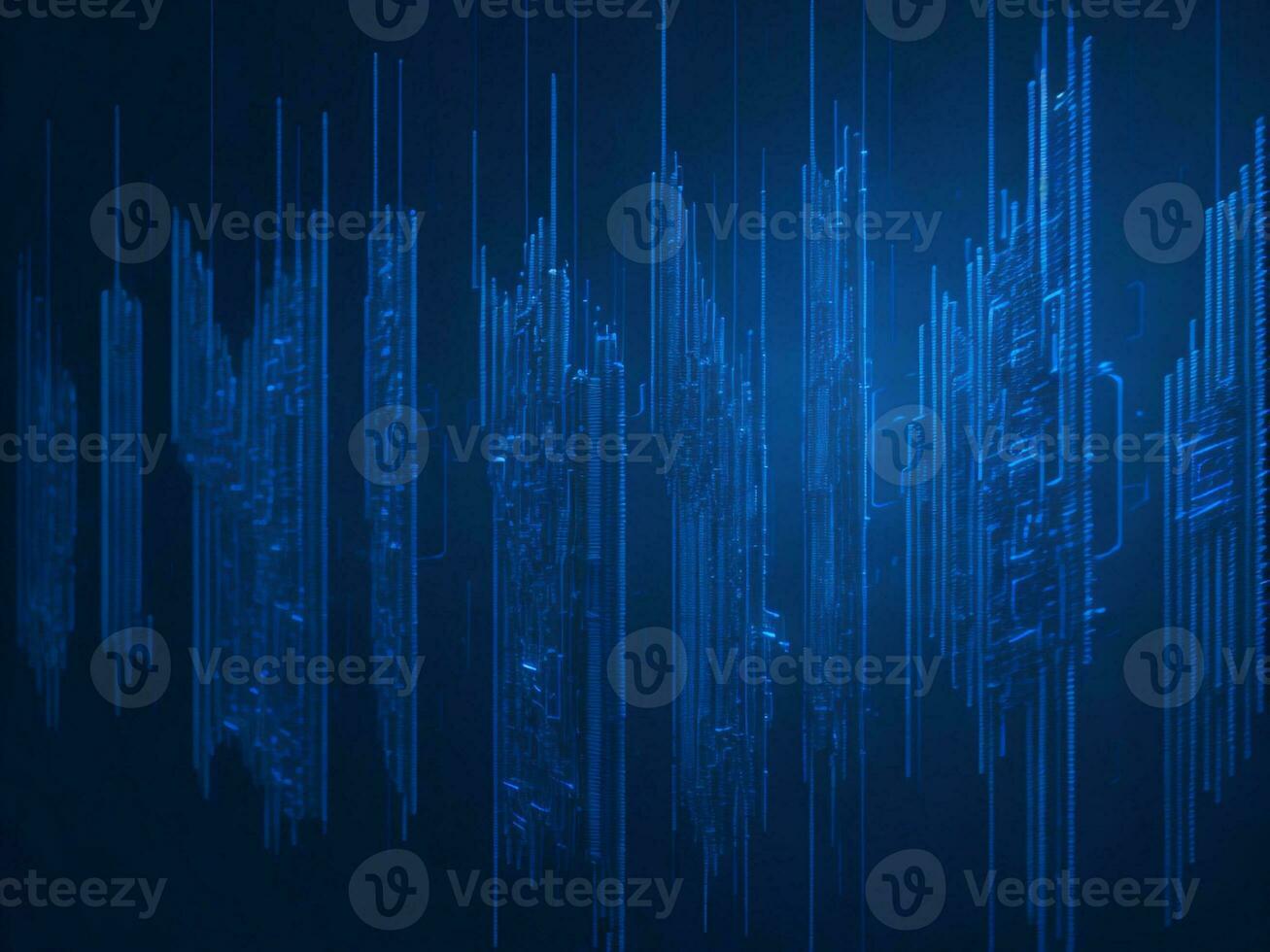 AI generated Blue digital binary data on computer screen background. binary code background . abstract blue background photo