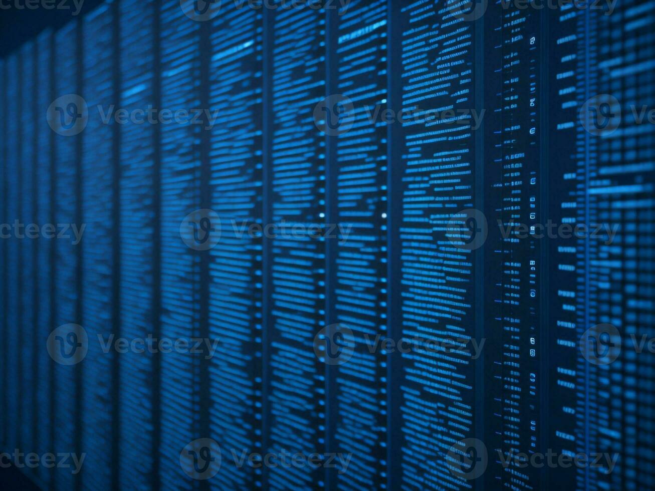 AI generated Blue digital binary data on computer screen background. binary code background . abstract blue background photo