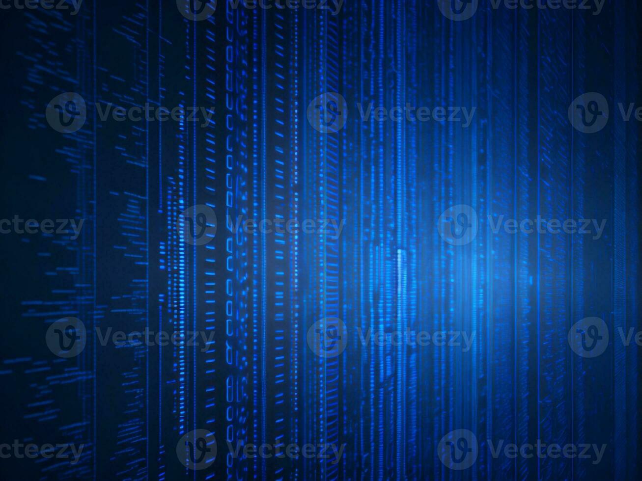 AI generated Blue digital binary data on computer screen background. binary code background . abstract blue background photo