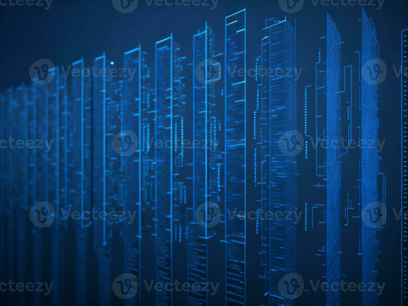 ai generado azul digital binario datos en computadora pantalla antecedentes. binario código antecedentes . resumen azul antecedentes foto