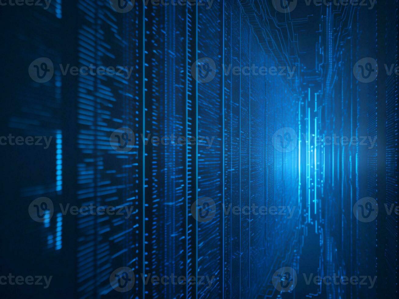 AI generated Blue digital binary data on computer screen background. binary code background . abstract blue background photo