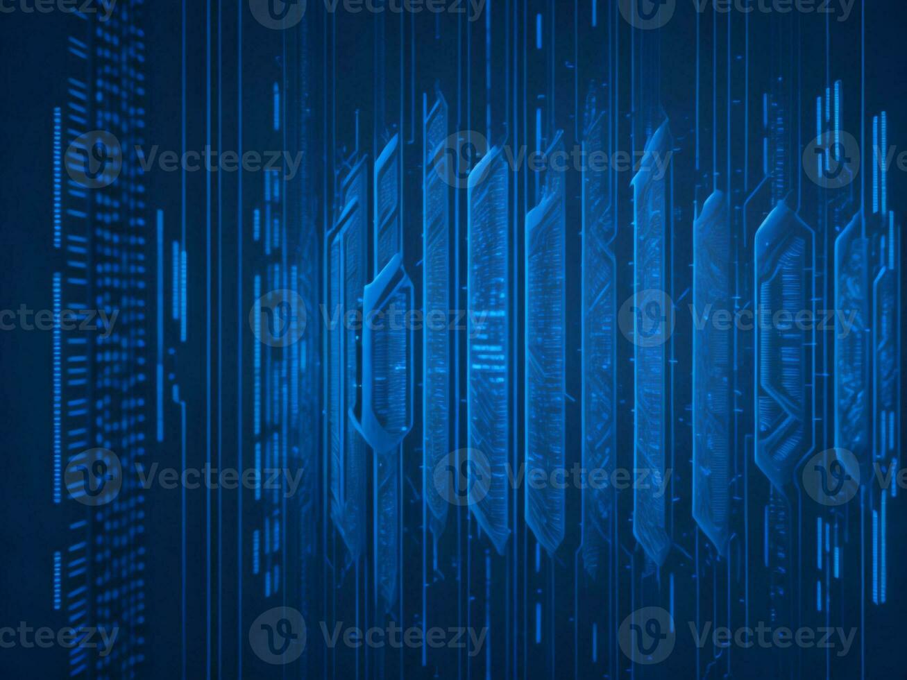 AI generated Blue digital binary data on computer screen background. binary code background . abstract blue background photo