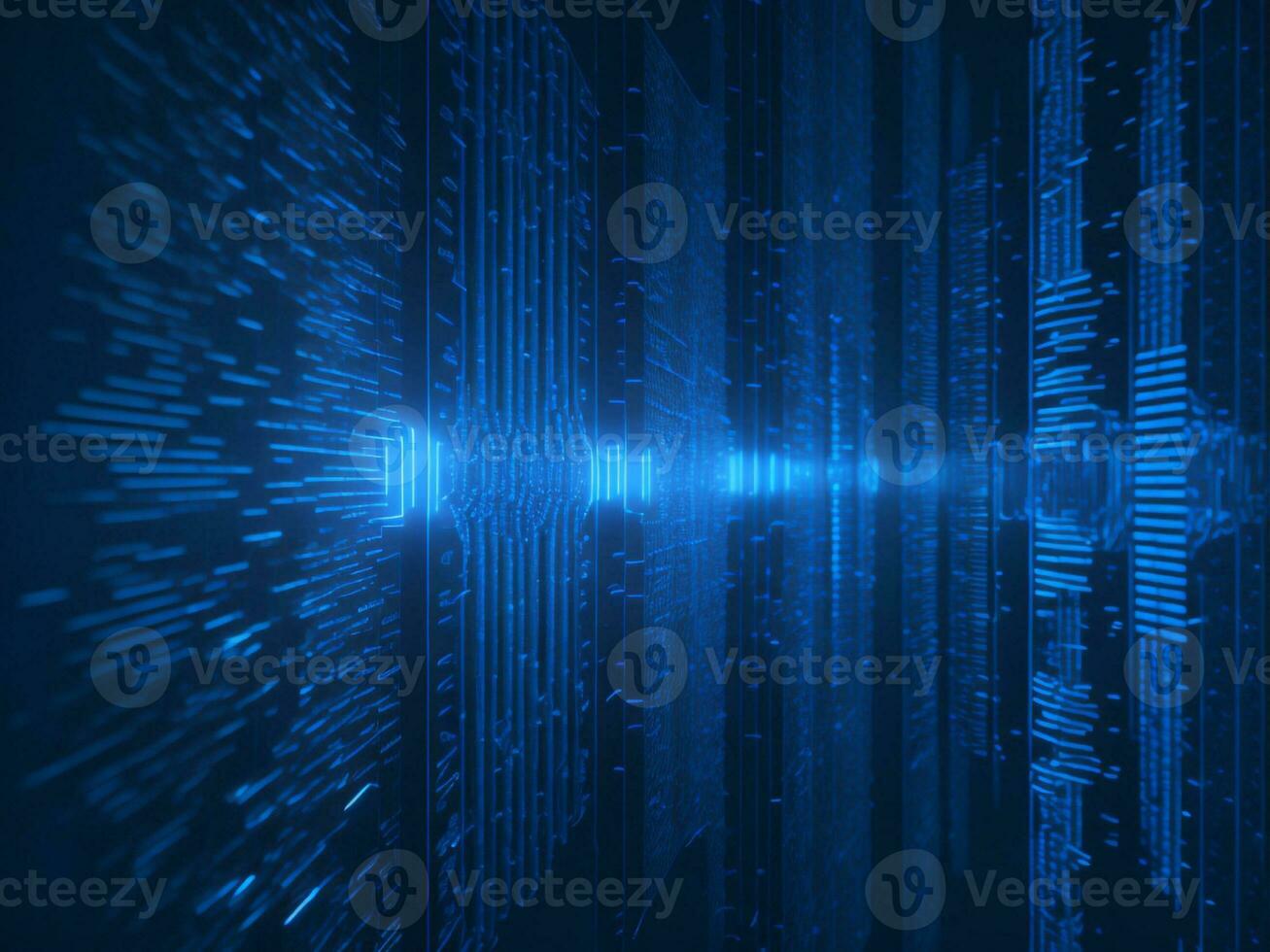 AI generated Blue digital binary data on computer screen background. binary code background . abstract blue background photo