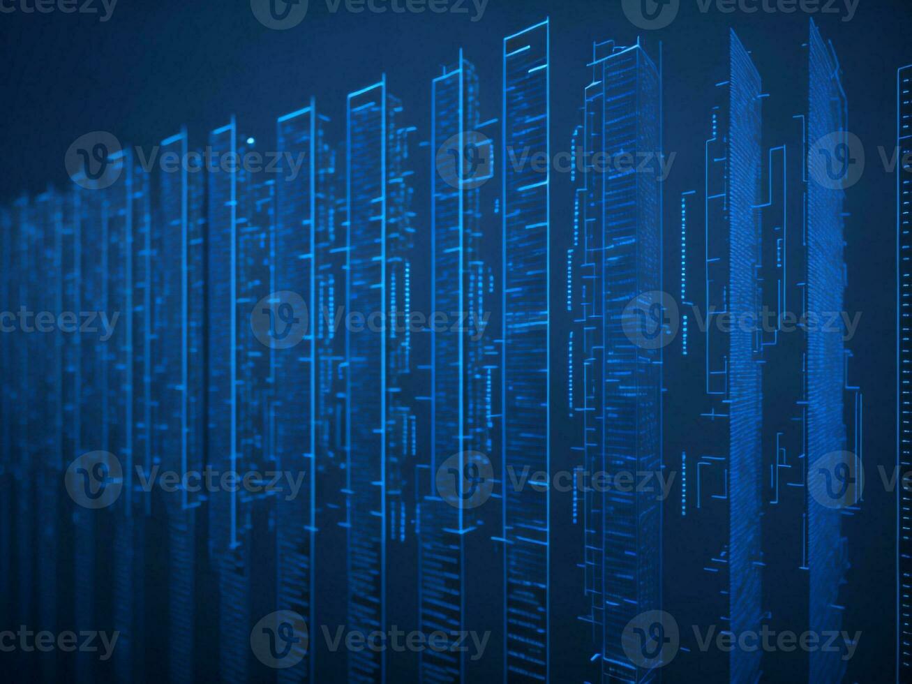 AI generated Blue digital binary data on computer screen background. binary code background . abstract blue background photo