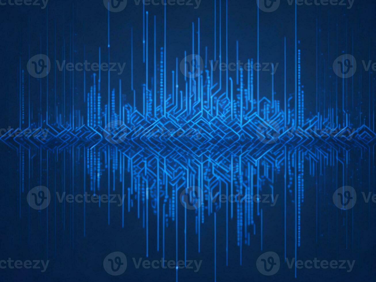 AI generated Blue digital binary data on computer screen background. binary code background . abstract blue background photo