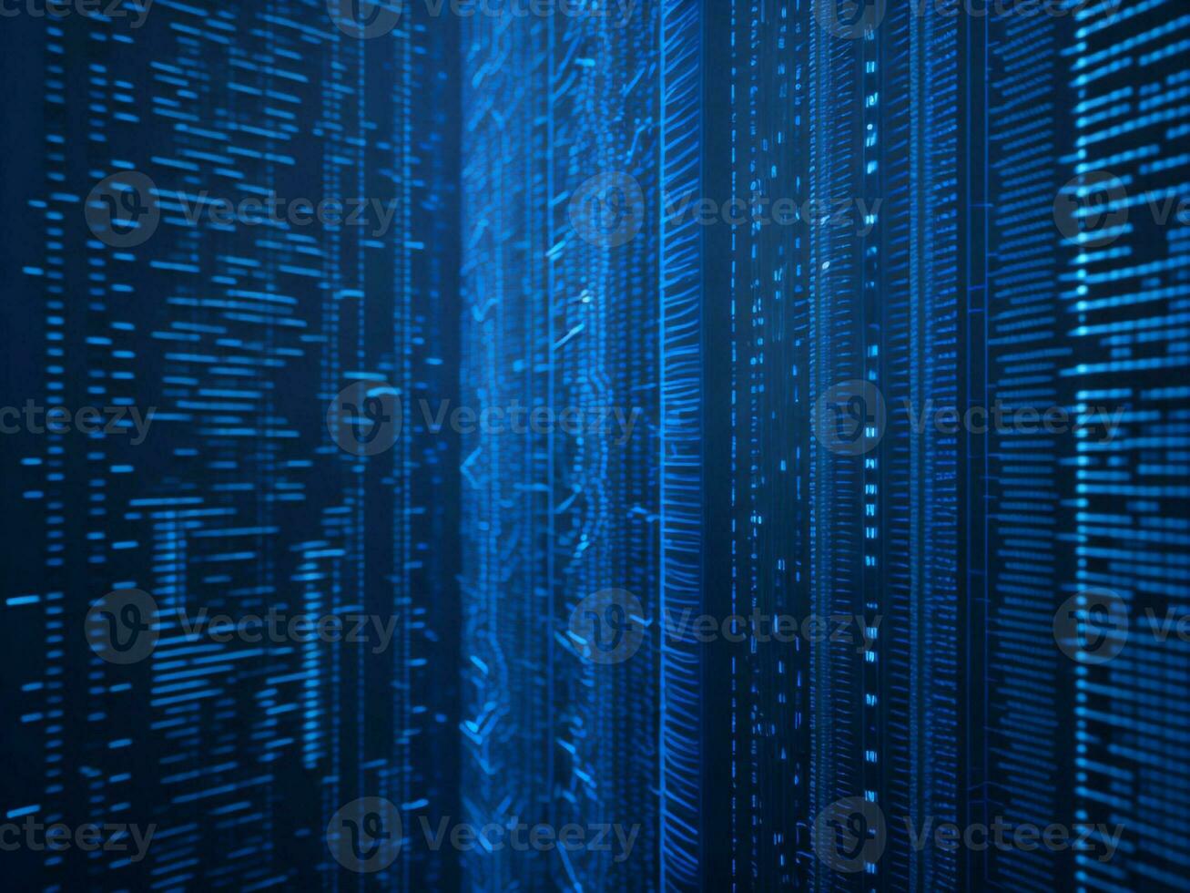AI generated Blue digital binary data on computer screen background. binary code background . abstract blue background photo