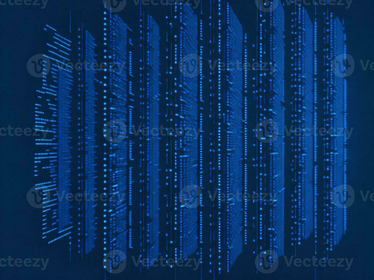 AI generated Blue digital binary data on computer screen background. binary code background . abstract blue background photo