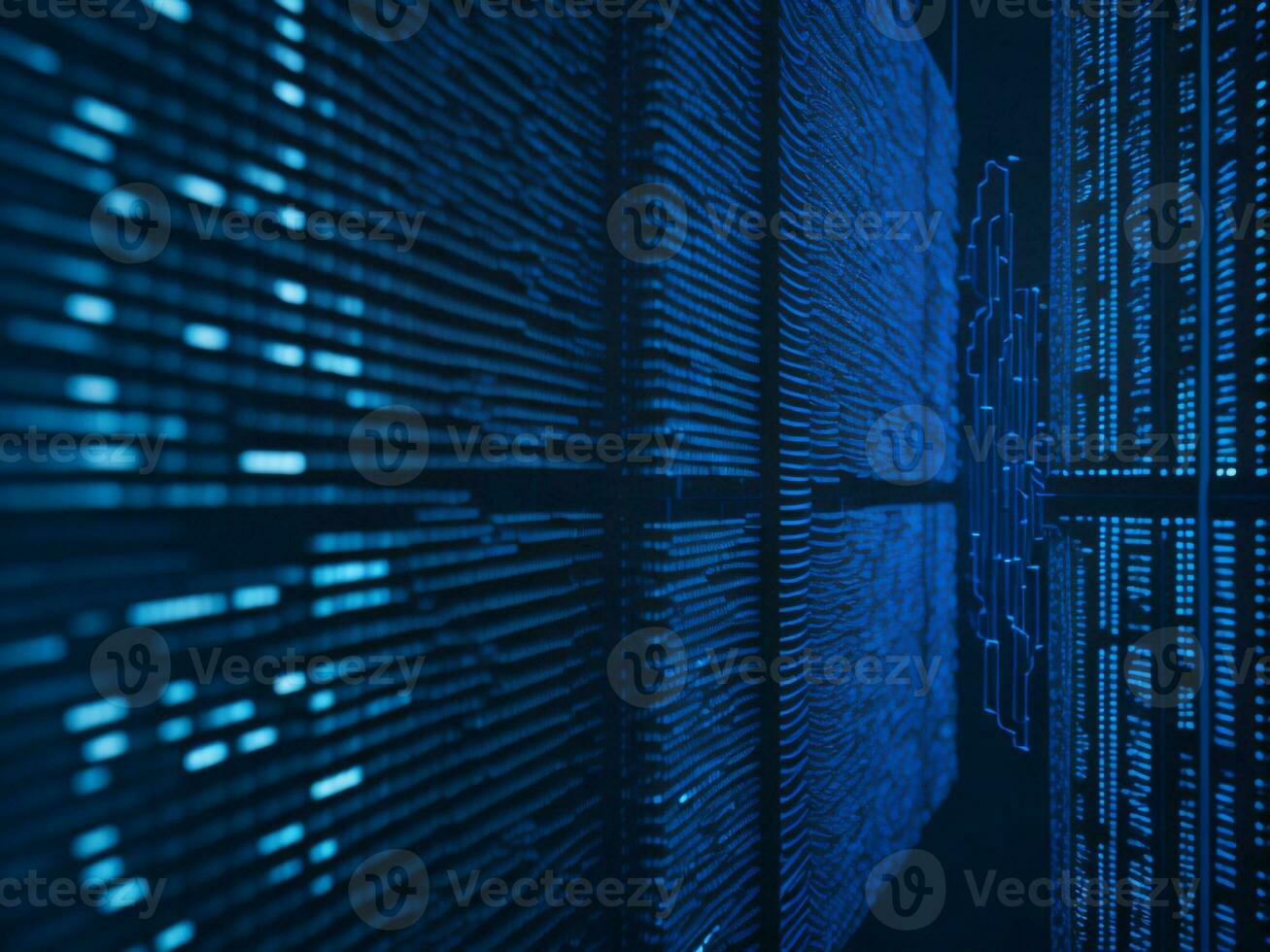 AI generated Digital Cyberspace with Particles and Digital Data Network Connections. High Speed Connection and Data Analysis Technology Digital Abstract Background Concept. 3d rendering photo