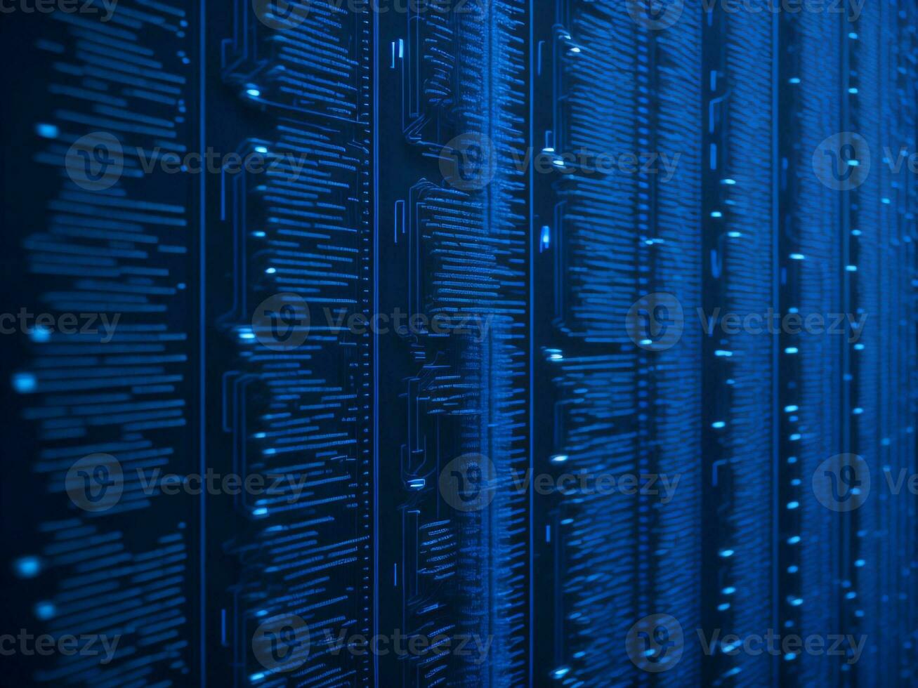 AI generated Digital Cyberspace with Particles and Digital Data Network Connections. High Speed Connection and Data Analysis Technology Digital Abstract Background Concept. 3d rendering photo