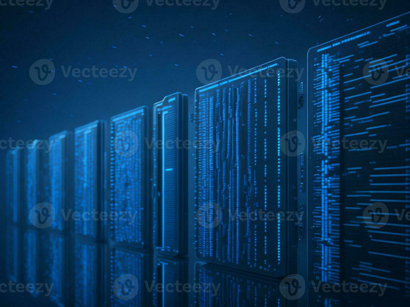 AI generated Digital Cyberspace with Particles and Digital Data Network Connections. High Speed Connection and Data Analysis Technology Digital Abstract Background Concept. 3d rendering photo