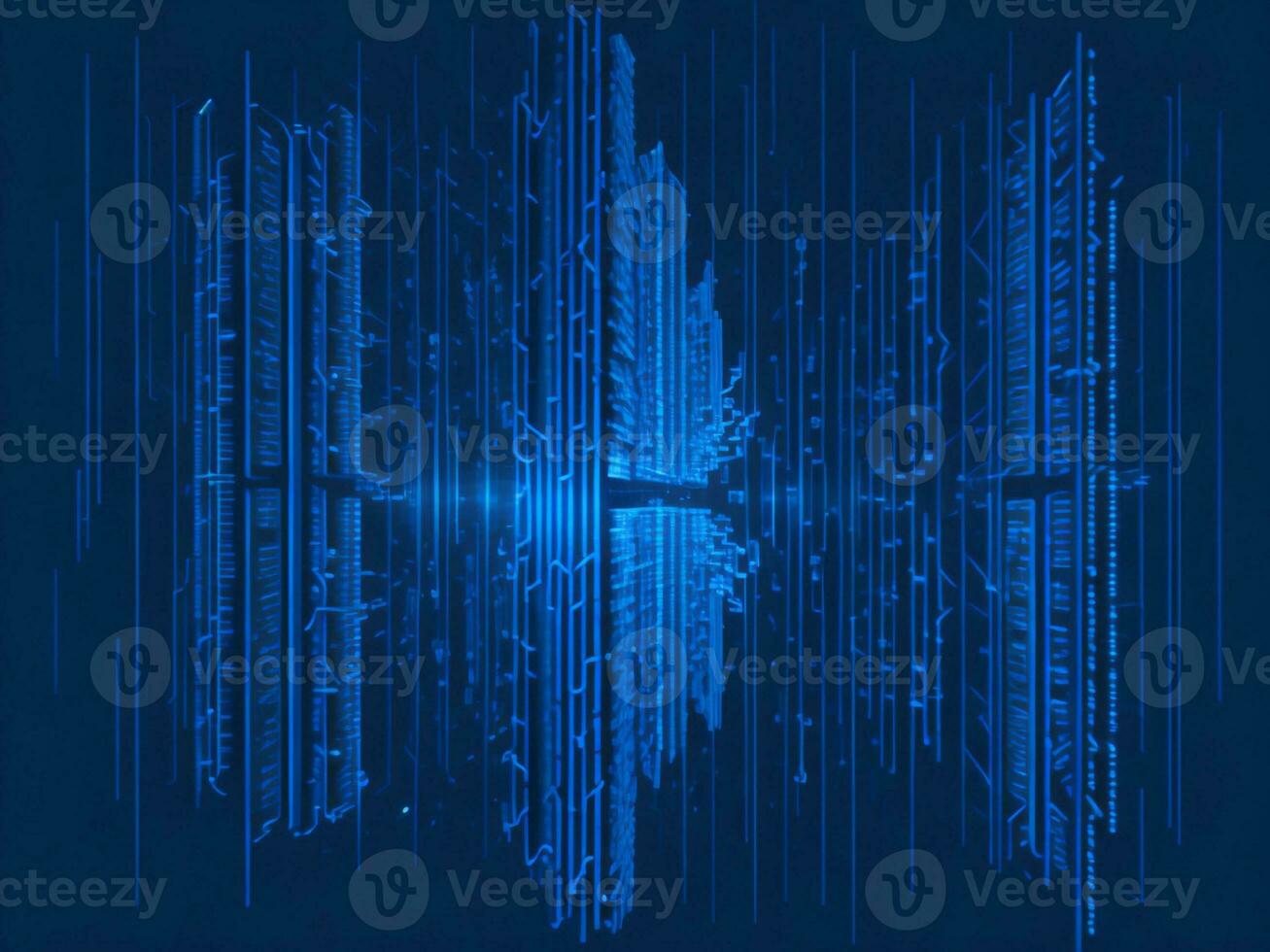 AI generated Digital Cyberspace with Particles and Digital Data Network Connections. High Speed Connection and Data Analysis Technology Digital Abstract Background Concept. 3d rendering photo