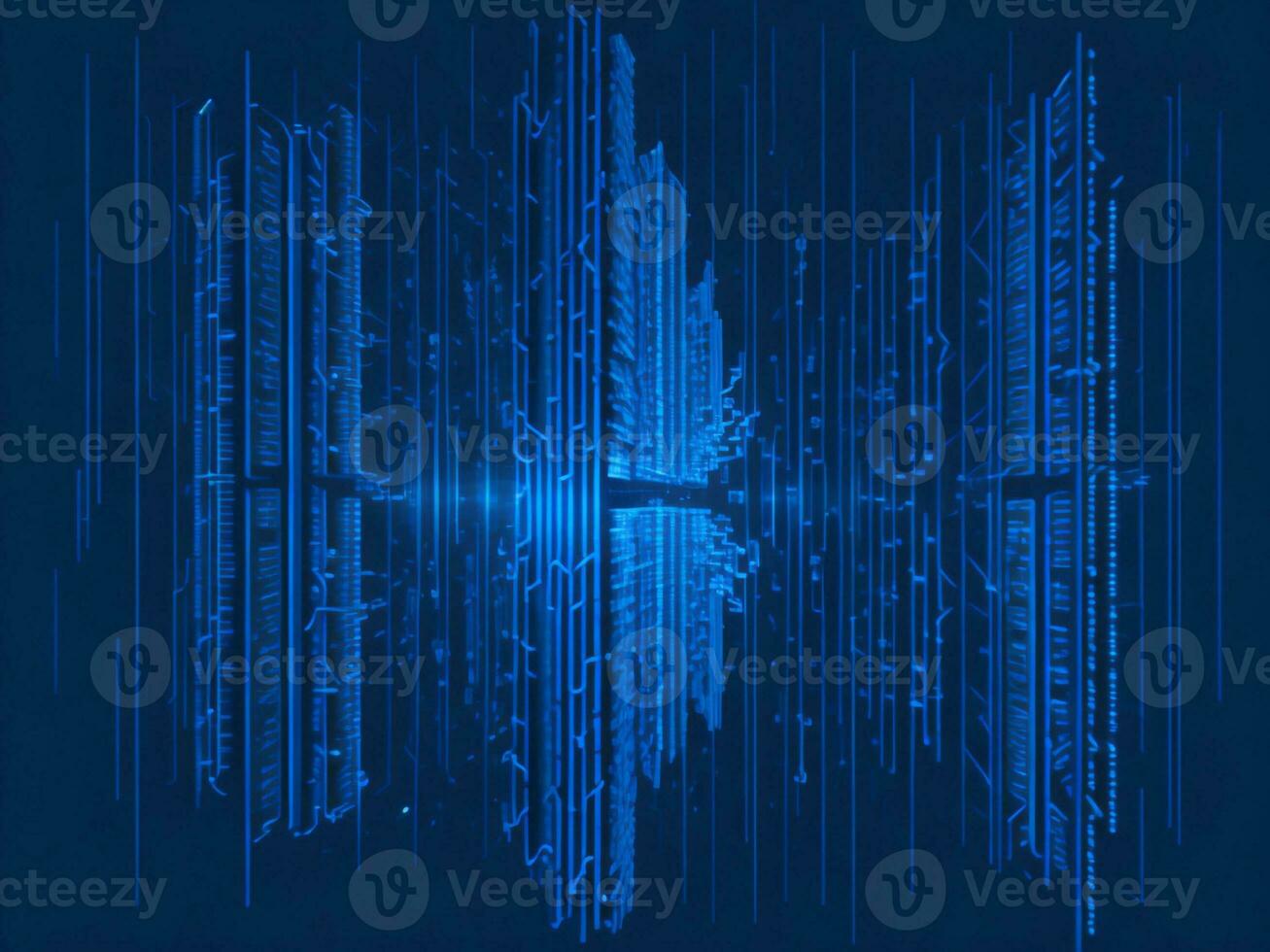 AI generated Digital Cyberspace with Particles and Digital Data Network Connections. High Speed Connection and Data Analysis Technology Digital Abstract Background Concept. 3d rendering photo