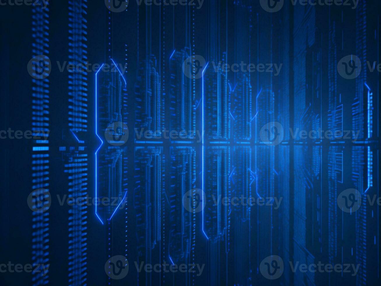 AI generated Digital Cyberspace with Particles and Digital Data Network Connections. High Speed Connection and Data Analysis Technology Digital Abstract Background Concept. 3d rendering photo
