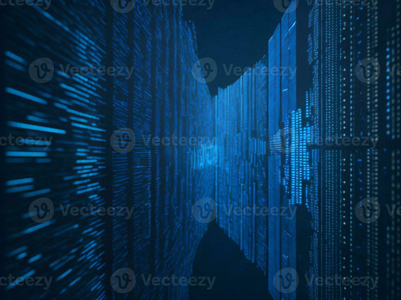 AI generated Digital Cyberspace with Particles and Digital Data Network Connections. High Speed Connection and Data Analysis Technology Digital Abstract Background Concept. 3d rendering photo