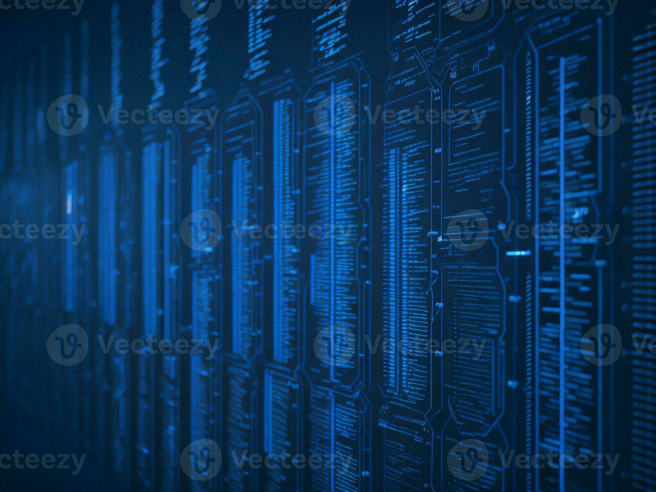 AI generated Digital Cyberspace with Particles and Digital Data Network Connections. High Speed Connection and Data Analysis Technology Digital Abstract Background Concept. 3d rendering photo