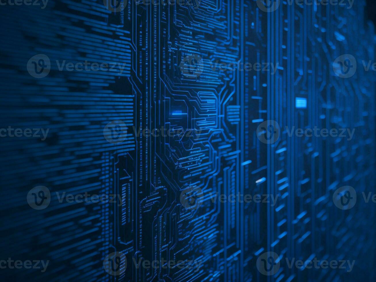 AI generated Digital Cyberspace with Particles and Digital Data Network Connections. High Speed Connection and Data Analysis Technology Digital Abstract Background Concept. 3d rendering photo