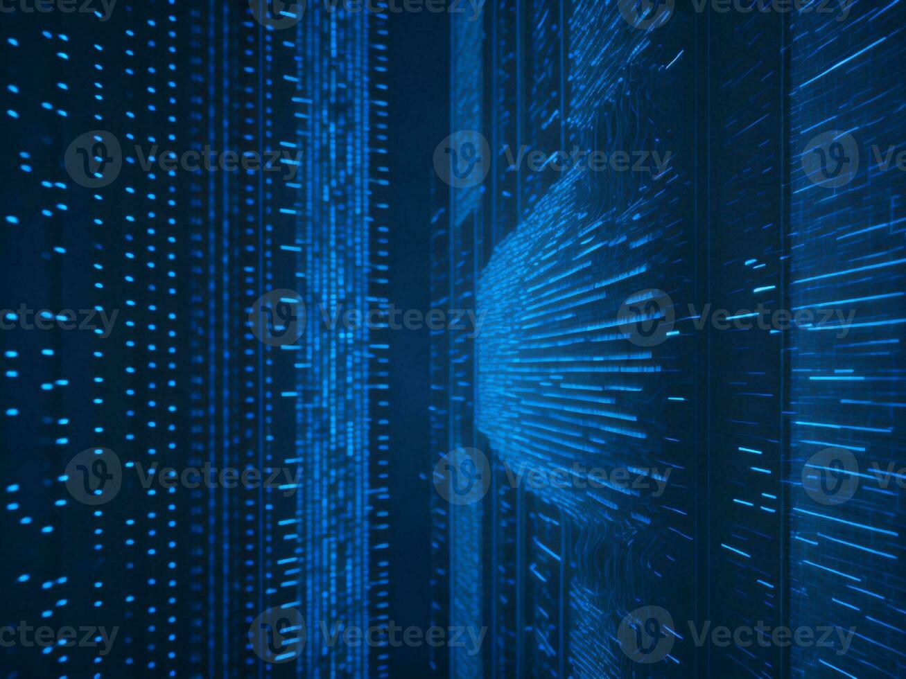 AI generated Digital Cyberspace with Particles and Digital Data Network Connections. High Speed Connection and Data Analysis Technology Digital Abstract Background Concept. 3d rendering photo