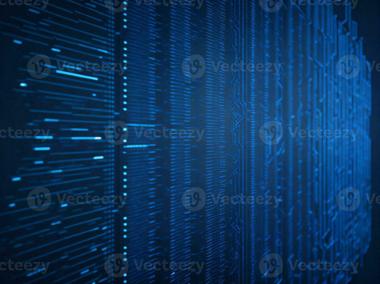 AI generated Digital Cyberspace with Particles and Digital Data Network Connections. High Speed Connection and Data Analysis Technology Digital Abstract Background Concept. 3d rendering photo