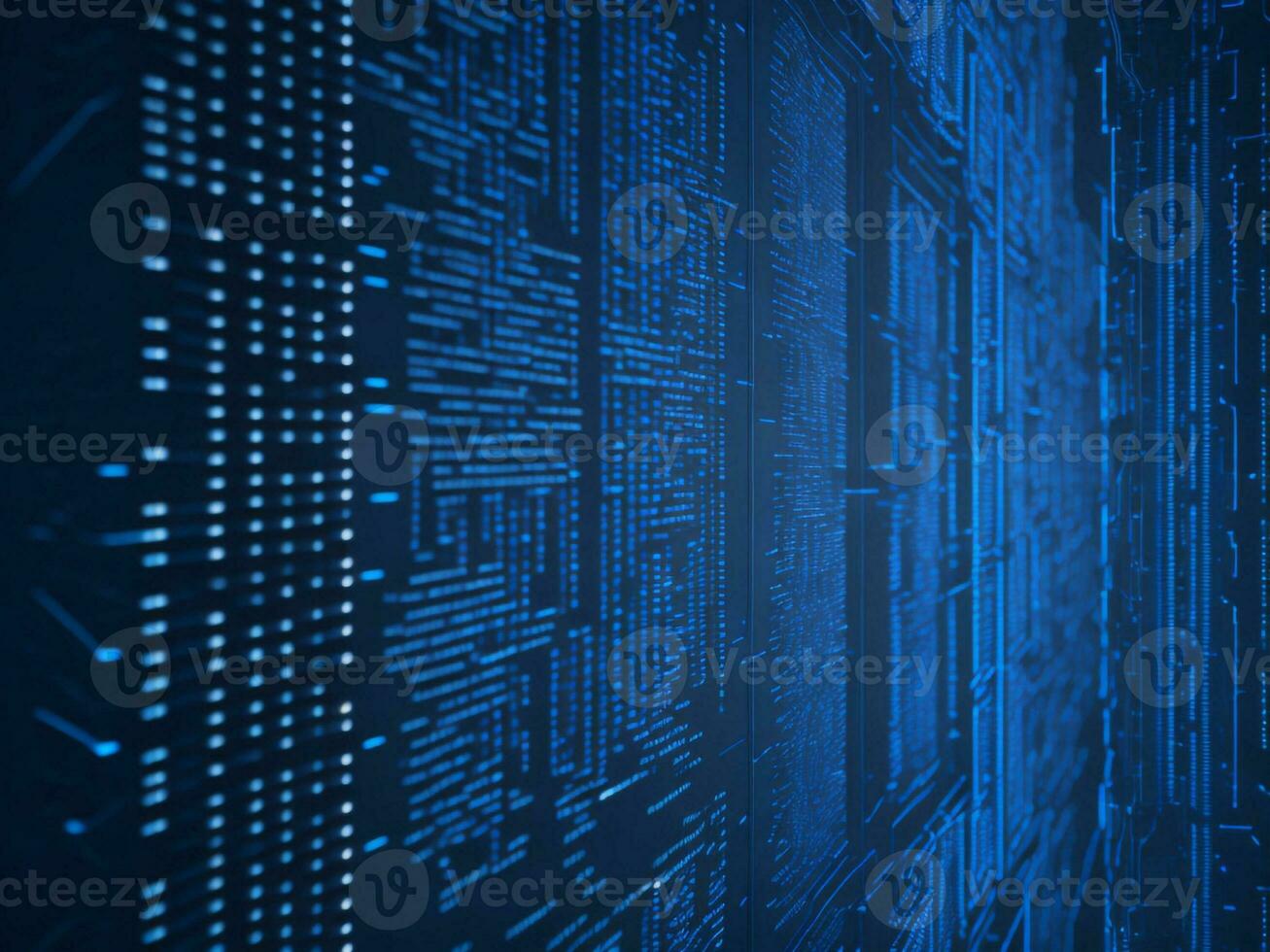 AI generated Digital Cyberspace with Particles and Digital Data Network Connections. High Speed Connection and Data Analysis Technology Digital Abstract Background Concept. 3d rendering photo
