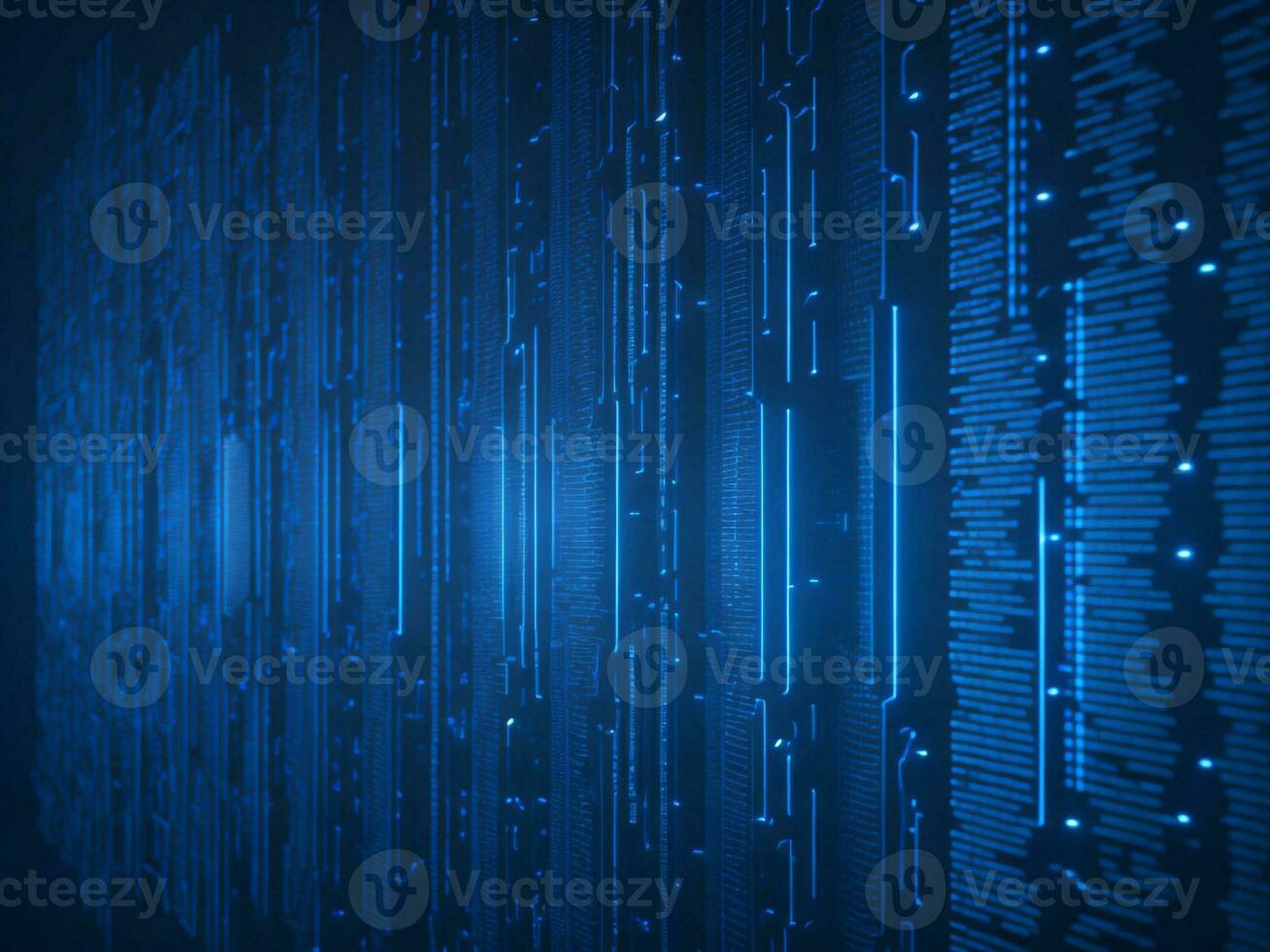 AI generated Digital Cyberspace with Particles and Digital Data Network Connections. High Speed Connection and Data Analysis Technology Digital Abstract Background Concept. 3d rendering photo