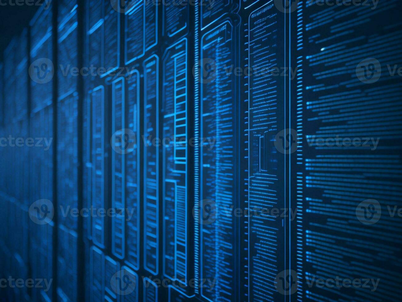 AI generated Digital Cyberspace with Particles and Digital Data Network Connections. High Speed Connection and Data Analysis Technology Digital Abstract Background Concept. 3d rendering photo
